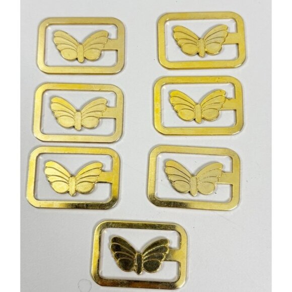 VTG Gold Tone Butterfly Metal  Bookmark Paperclip Made In Italy (Lot of 7) EUC - Picture 1 of 4